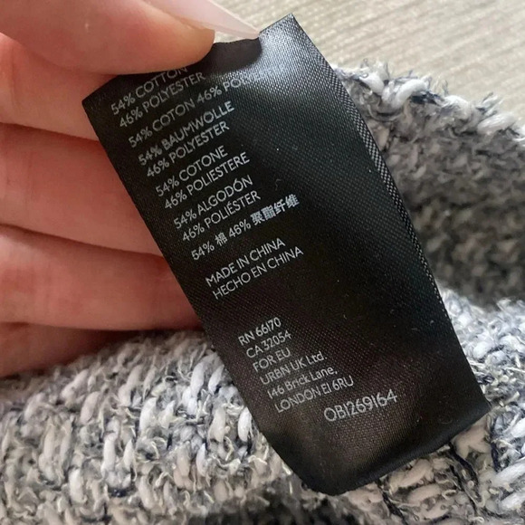 Anthropologie Maeve Tweed A Line Fringe Knit High Waist Mini Skirt Gray White XS - Picture 5 of 10